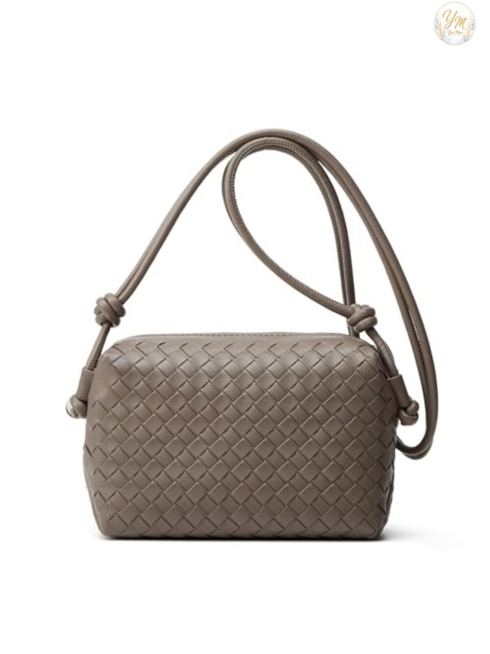 Vegan Leather Woven Crossbody Bag for Women, Compact Handbag